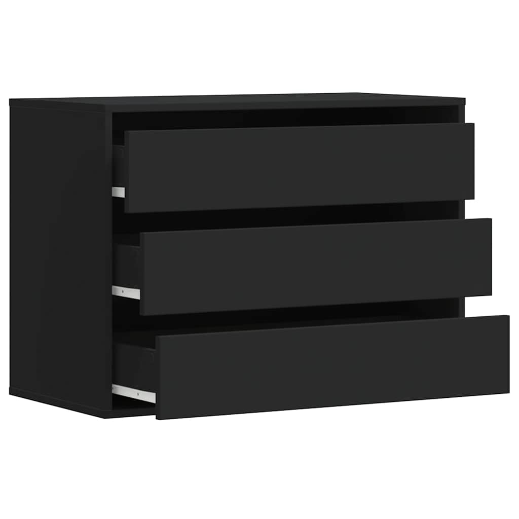 Corner Chest of Drawers Black 80x41x58 cm Engineered Wood
